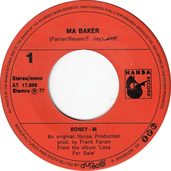 Boney M. – Ma Baker / Still I'm Sad - Afbeelding 3