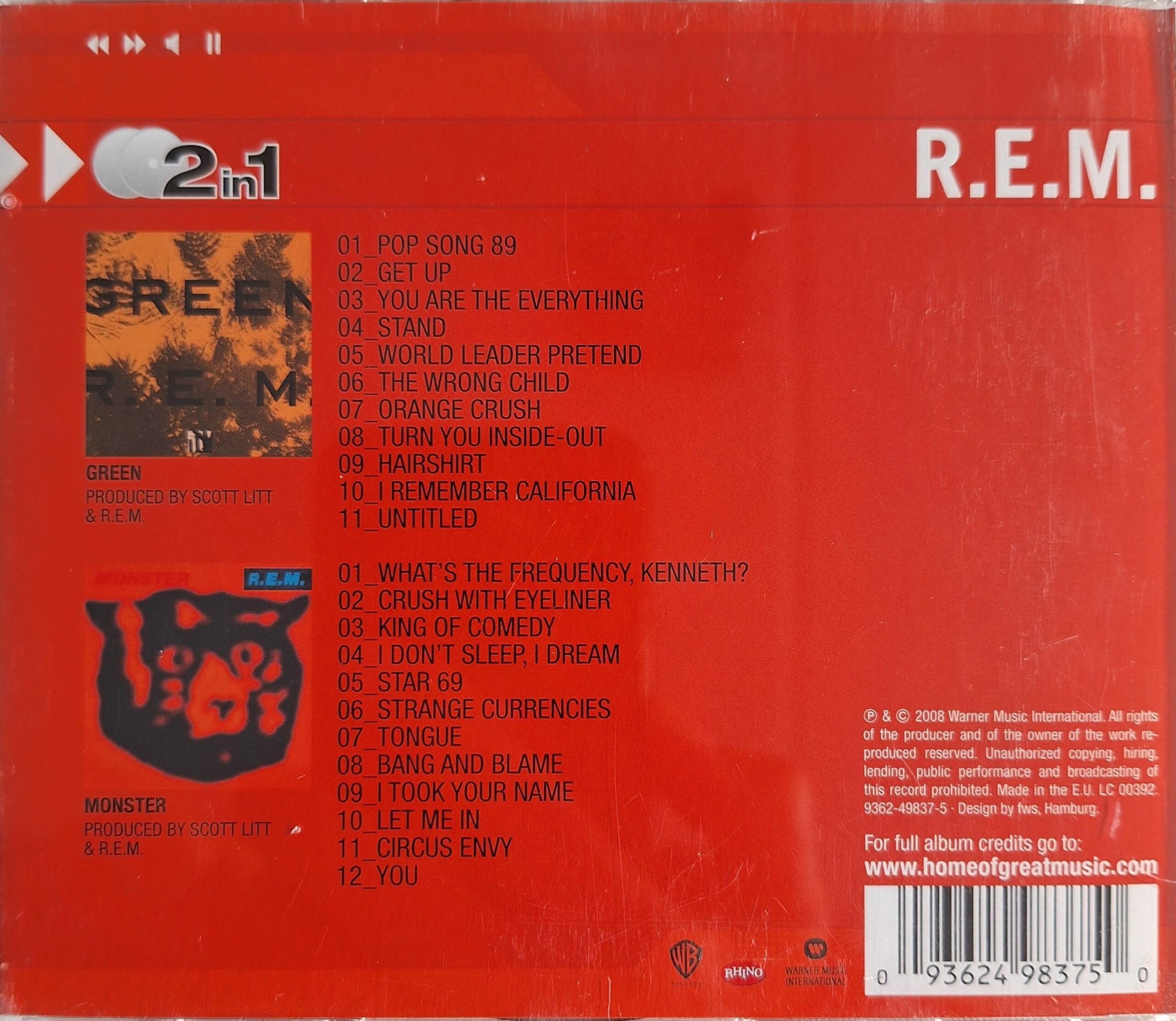 R.E.M. – Green / Monster - Afbeelding 2
