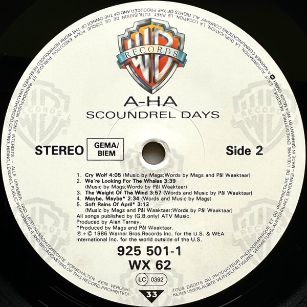 a-ha – Scoundrel Days - Afbeelding 4