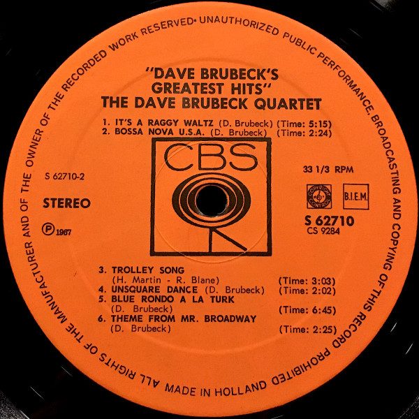 Dave Brubeck – Dave Brubeck's Greatest Hits - Afbeelding 4