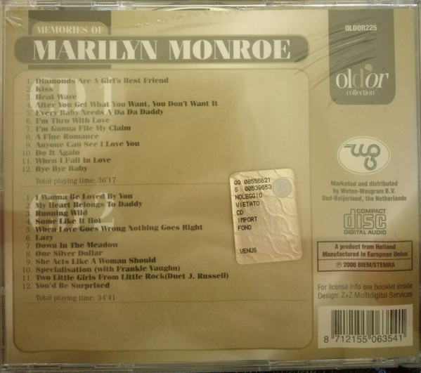 Marilyn Monroe – Memories Of Marilyn Monroe - Afbeelding 2