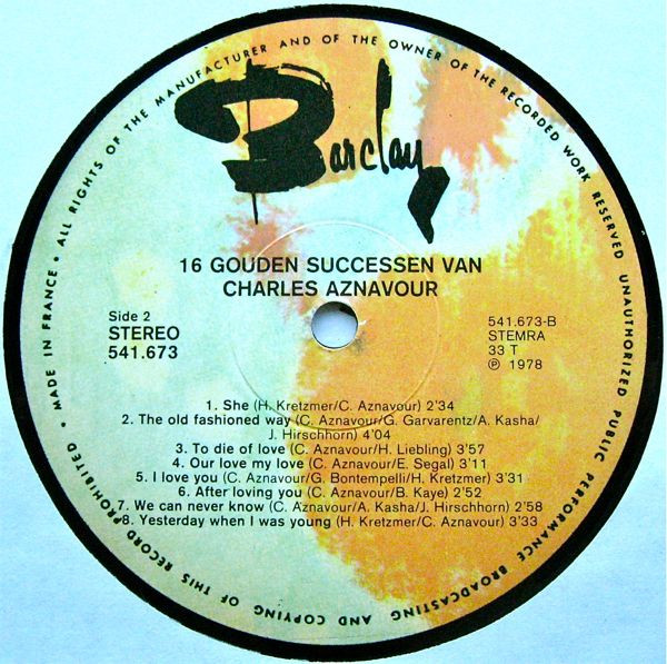 Charles Aznavour – 16 Gouden Successen - Afbeelding 4
