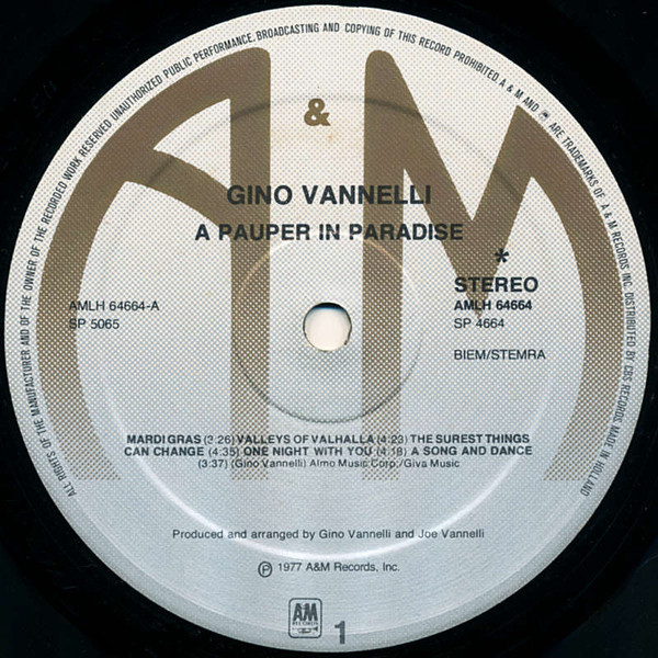Gino Vannelli – A Pauper In Paradise - Afbeelding 3