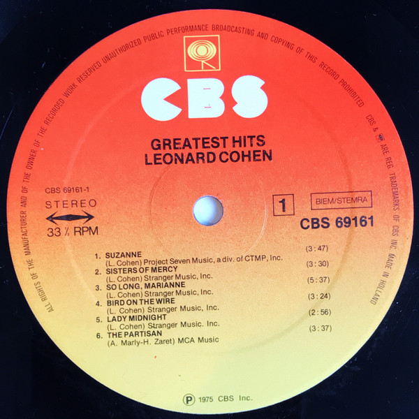 Leonard Cohen – Greatest Hits - Afbeelding 3