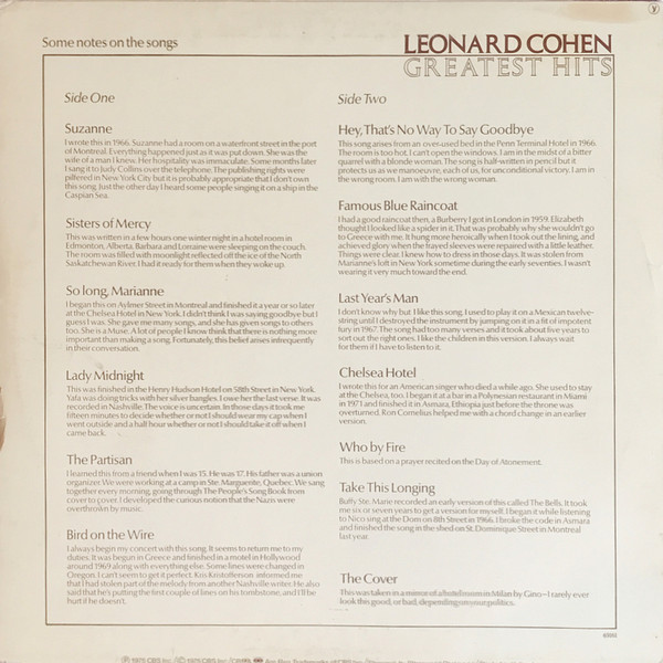 Leonard Cohen – Greatest Hits - Afbeelding 2