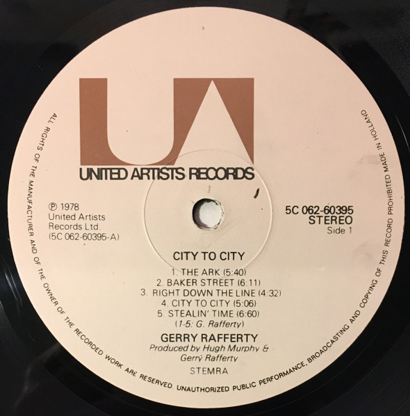 Gerry Rafferty – City To City - Afbeelding 3