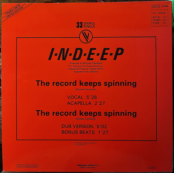 Indeep – The Record Keeps Spinning - Afbeelding 2