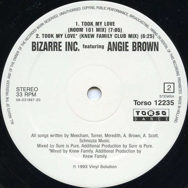 Bizarre Inc, Angie Brown – Took My Love - Afbeelding 4