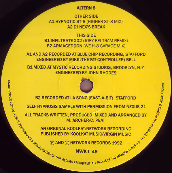 Altern 8 – Hypnotic St-8 - Afbeelding 3