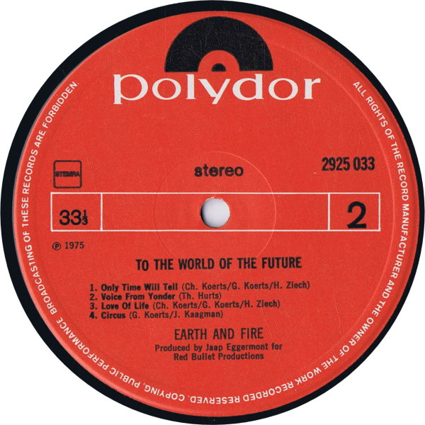 Earth And Fire – To The World Of The Future – Recordsale.nl