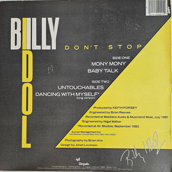 Billy Idol – Don't Stop - Afbeelding 2